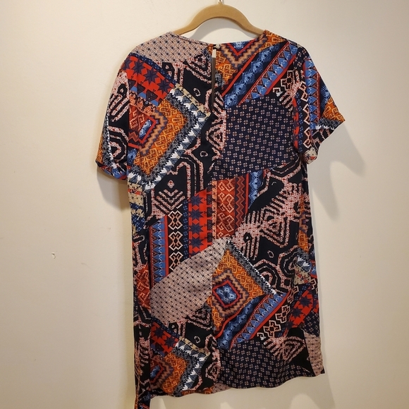 Braeve casual COLORFULL Light wei shift gerometric print short dress M - Picture 7 of 10